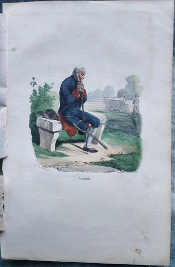 Gravure d'un invalide. Napoléon France, Enlèvement ou Envoi, Armée de terre, Photo ou Poster