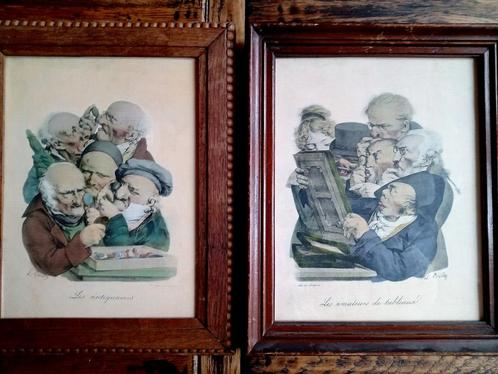 Louis Boilly Delpech - 2 lithoskleuren 19e eeuwse antiekhand, Antiek en Kunst, Kunst | Litho's en Zeefdrukken, Ophalen of Verzenden