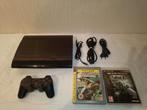 Playstation 3 Super Slim (500GB) + 2 games, Games en Spelcomputers, Gebruikt, Super Slim, Ophalen of Verzenden, Met harde schijf