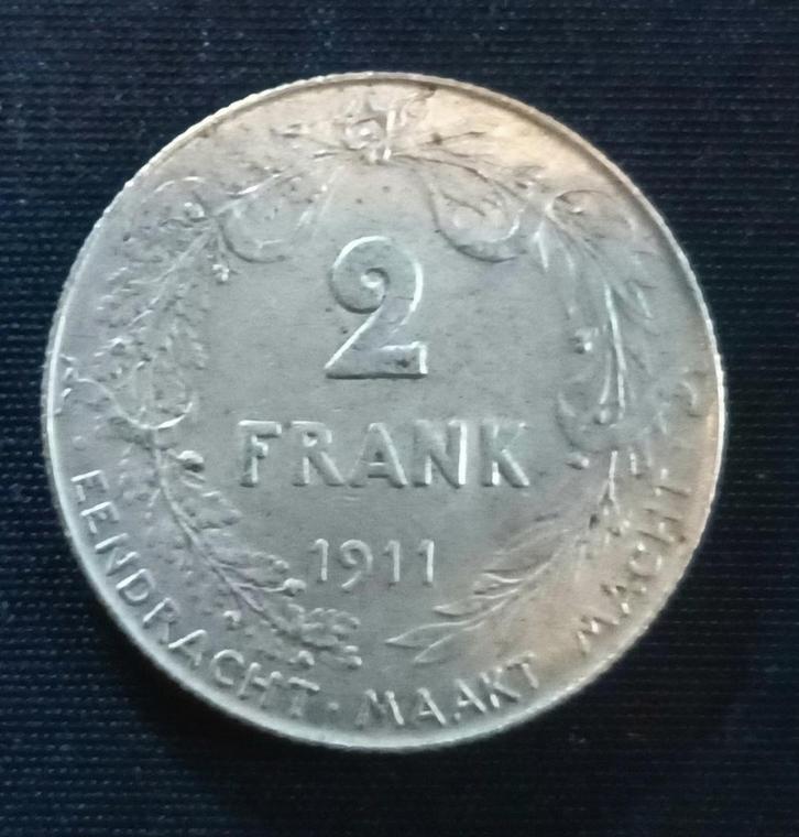 2 frank 1911 VL - Albert I, Postzegels en Munten, Munten | België, Losse munt, Zilver, Zilver, Verzenden