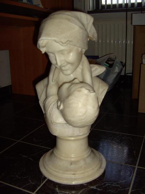 Getekend beeld A.Frilli Firenze Italy (buste draait op voet), Antiek en Kunst, Kunst | Beelden en Houtsnijwerken, Ophalen