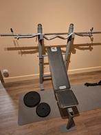 Domyos Bench press met 2 halterstangen/2 halterschijven 10kg, Ophalen, Buik