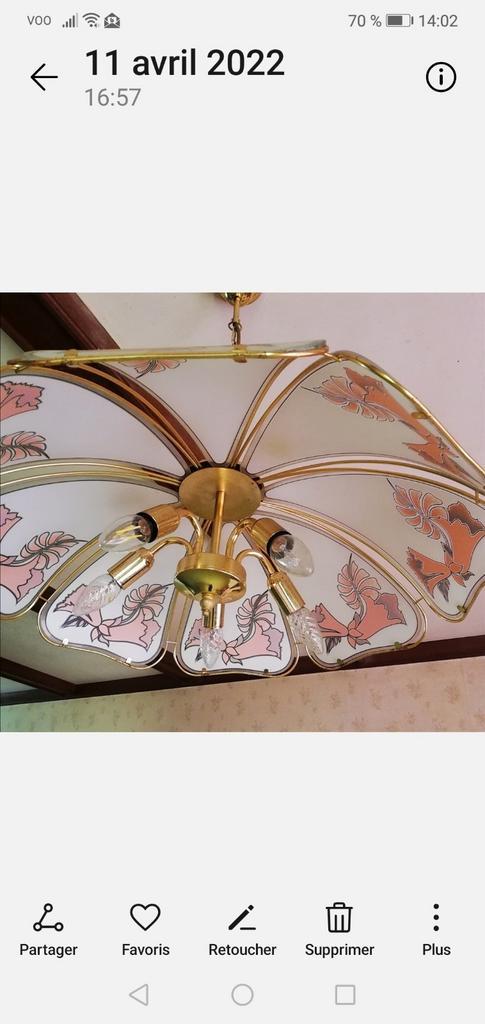 Kroonluchter / glazen ophanging, Huis en Inrichting, Lampen | Kroonluchters, Glas, Ophalen