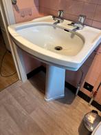 Vintage lavabo met kranen, Huis en Inrichting, Ophalen, Gebruikt, Wasbak of Wastafel