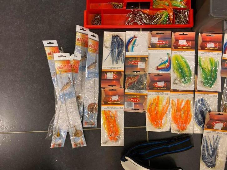 Zeevisstokken met molens en materiaal., Watersport en Boten, Hengelsport | Zeevissen, Nieuw, Complete set, Ophalen