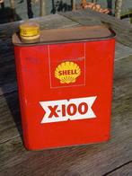 bidon d'huile vintage Shell X100, Emballage, Utilisé, Enlèvement ou Envoi