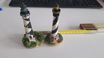 Set van 2 Decoratieve Vuurtoren Beeldjes - Maritieme Sfeer, Enlèvement, Comme neuf, Autres types