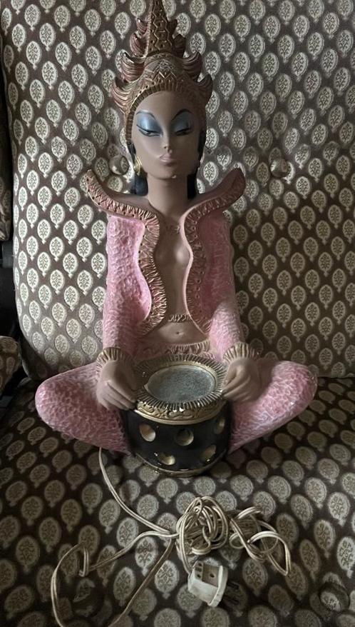 Vintage 50s Siamese dame tafellamp, Huis en Inrichting, Lampen | Tafellampen, Overige materialen, Ophalen of Verzenden
