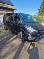 Ford Transit Custom Sport L2h1 dubbele cabine, Auto's, Bestelwagens en Lichte vracht, Voorwielaandrijving, Leder en Stof, Zwart