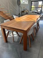 Teak tafel met 6 stoelen, Ophalen, Gebruikt, Teakhout