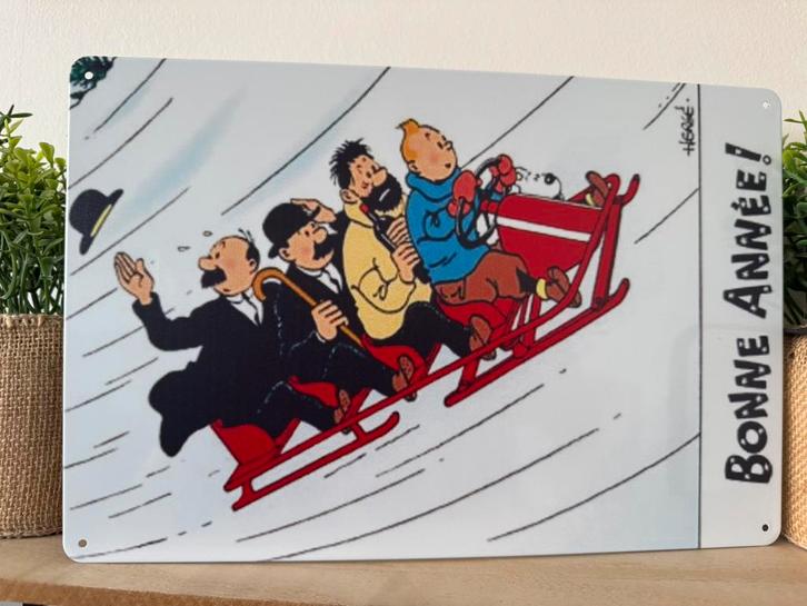 Metalen wandplaat Kuifjz, Verzamelen, Merken en Reclamevoorwerpen, Reclamebord, Ophalen of Verzenden