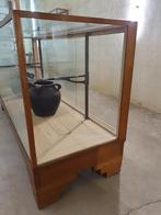 antieke winkeltoog vitrine eiken met parket, Ophalen