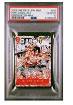 One Piece Portgas D. Ace OP-02 Promo Manga Japanse PSA 10, Ophalen of Verzenden, Nieuw, Losse kaart
