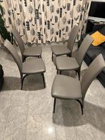 Set van 5 stoelen, Ophalen, Zo goed als nieuw, Grijs, Leer