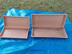 Rechthoekige terracotta schalen, Tuin en Terras, Bloembakken en Plantenbakken, Ophalen, Steen, Gebruikt, Minder dan 30 cm