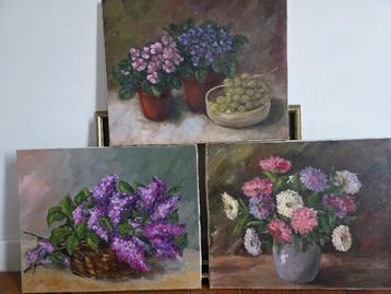 3 doeken geschilderd beschikbaar voor biedingen