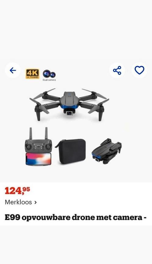 NIEUW E99 DRONE MET 4K CAMERA, Audio, Tv en Foto, Drones, Nieuw, Ophalen