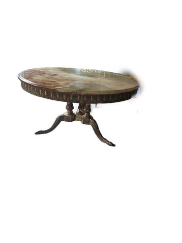 Elegante salontafel met onyxmarmeren blad en bronskleurig me beschikbaar voor biedingen