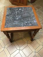 Antieke massief houten vierkante tafel met marmeren blad, Antiek en Kunst, Ophalen
