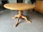 Houten eettafel rond 120 cm, uitschuifbaar, Huis en Inrichting, Ophalen, Gebruikt, Rond, Grenenhout