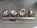 RVS 4 plafondspots 60cm G9, Huis en Inrichting, Ophalen, Metaal of Aluminium, Zo goed als nieuw, Led