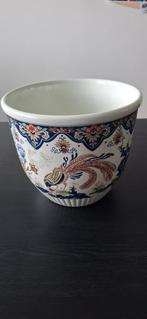 Antieke bloempot met Vieux Rhodes decor van Boch, Ophalen