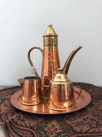 pot à lait en cuivre et pot à café, sucrier, plateau,, Enlèvement ou Envoi, Autres matériaux