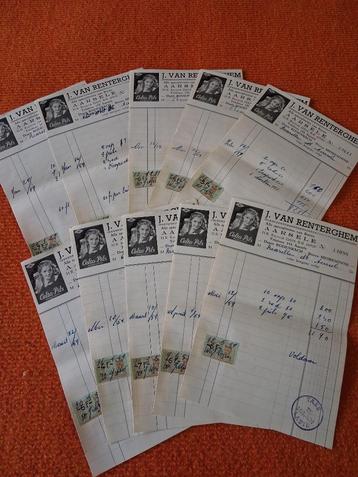10 oude facturen 1959 celta pils VAN RENTERGEM aarsele beschikbaar voor biedingen