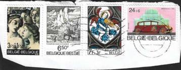 België 4 Zegels op Brief 3 stempel + 1 niet beschikbaar voor biedingen