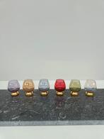 6 borrelglaasjes in verschillende kleuren. Hoogte: 8 cm., Verzamelen, Ophalen of Verzenden, Zo goed als nieuw, Borrel- of Shotglas