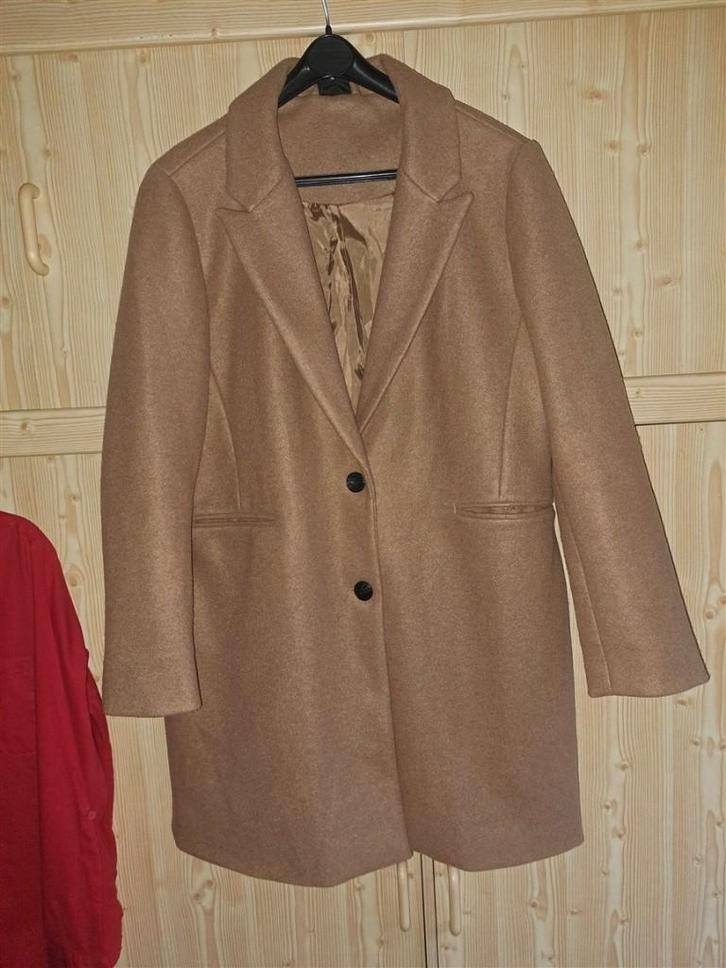Mantel beige maat 44, Kleding | Dames, Jassen | Winter, Zo goed als nieuw, Maat 42/44 (L), Beige, Ophalen of Verzenden