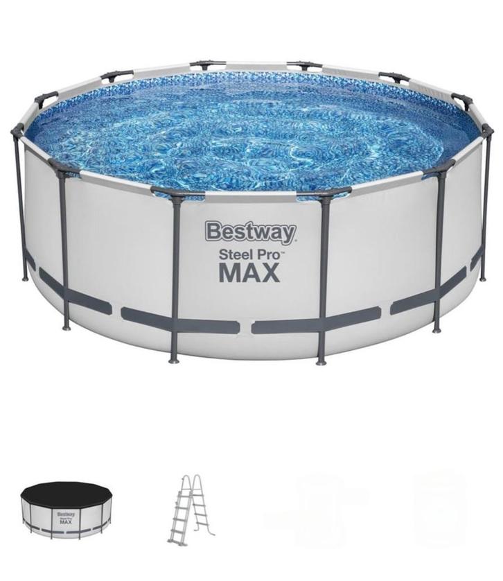 Bestway Steel Pro Max zwembad + Intex zandfilter, Tuin en Terras, Zwembaden, Zo goed als nieuw, Opzetzwembad, 120 cm of meer, 200 tot 400 cm
