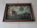 Schilderij op doek zeilboten 1942, Ophalen of Verzenden, Gebruikt, Schilderij