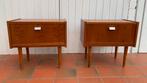 Scandinavische teakhouten vintage nachtkastjes, Huis en Inrichting, Ophalen, Gebruikt