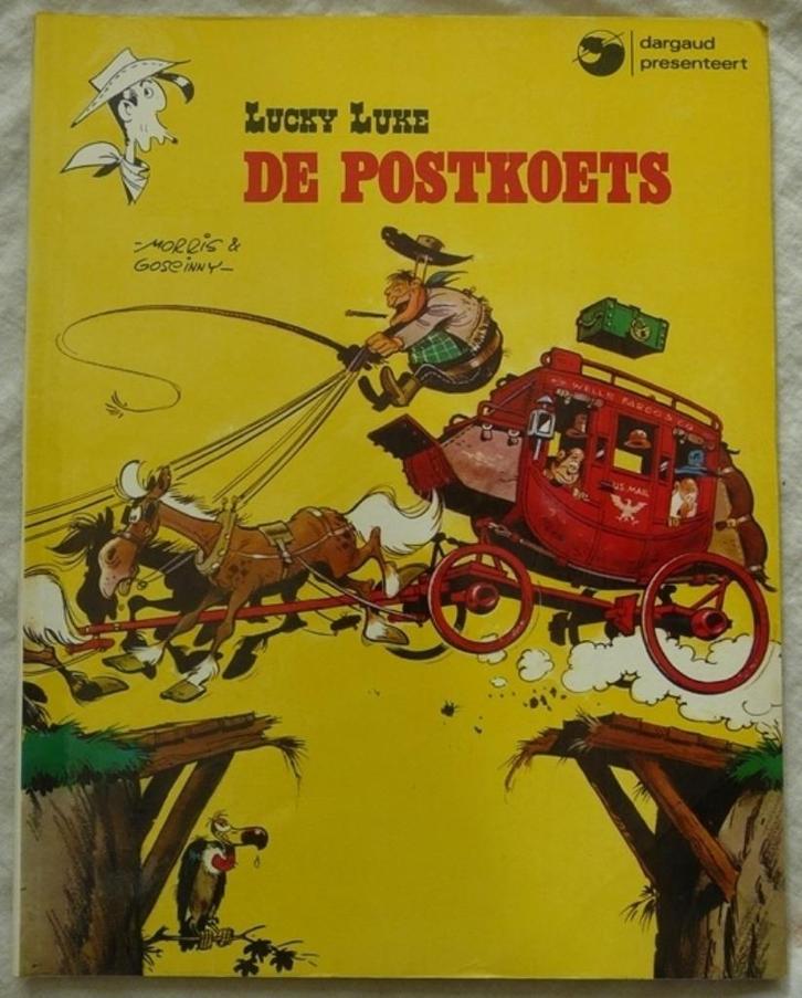 Strip Boek, Lucky Luke, De Postkoets, Nr.1, Dargaud, 1979., Boeken, Stripverhalen, Gelezen, Eén stripboek, Ophalen of Verzenden