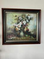 Prachtig groot schilderij met bloemen, Ophalen, Zo goed als nieuw, Schilderij, 100 tot 125 cm