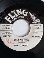 TONY COSMO. WISE TO YOU. VG.POPCORN 45T, CD & DVD, Vinyles | Autres Vinyles, Utilisé, Enlèvement ou Envoi