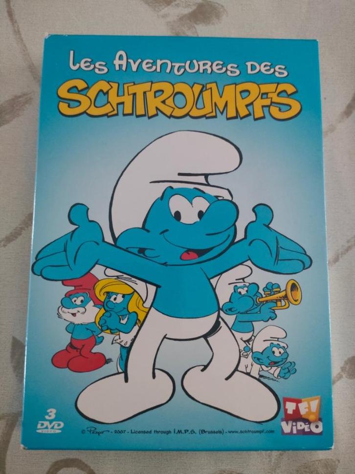 Set van 3 dvd's „De avonturen van de Smurfen”, Cd's en Dvd's, Dvd's | Tekenfilms en Animatie, Zo goed als nieuw, Europees, Tekenfilm