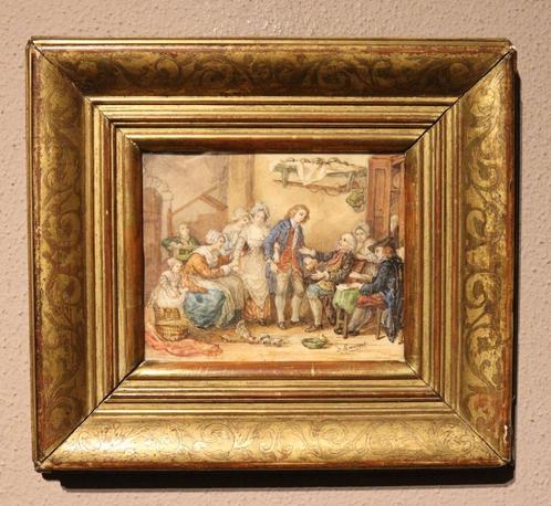 Mooi 19e eeuws paneeltje, Antiek en Kunst, Kunst | Schilderijen | Klassiek, Verzenden