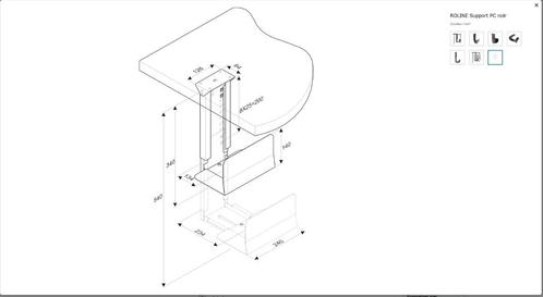 Support PC desktop - ordinateur de bureau (sous table), Computers en Software, Laptopstandaarden, Zo goed als nieuw, In hoogte verstelbaar