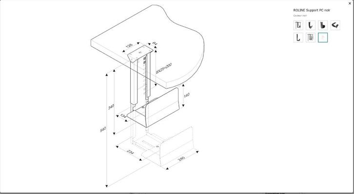 Support PC desktop - ordinateur de bureau (sous table), Computers en Software, Laptopstandaarden, Zo goed als nieuw, In hoogte verstelbaar