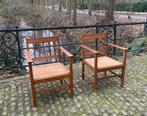 Eyecatcher 2 super grote kasteel stoelen met rieten zitting, Antiek en Kunst, Ophalen