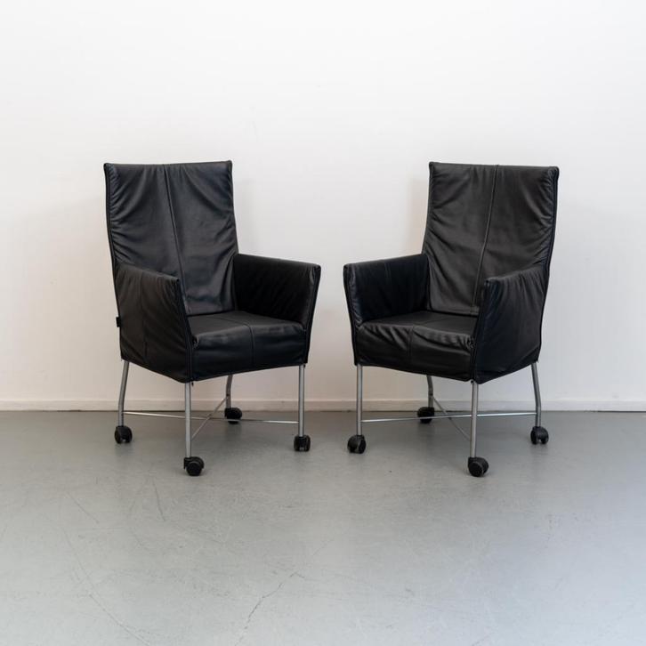 8 Montis Chaplin Flex - zwart leder met verstelbare rug, Huis en Inrichting, Zetels | Voetbanken en poefs, Zo goed als nieuw, Leer