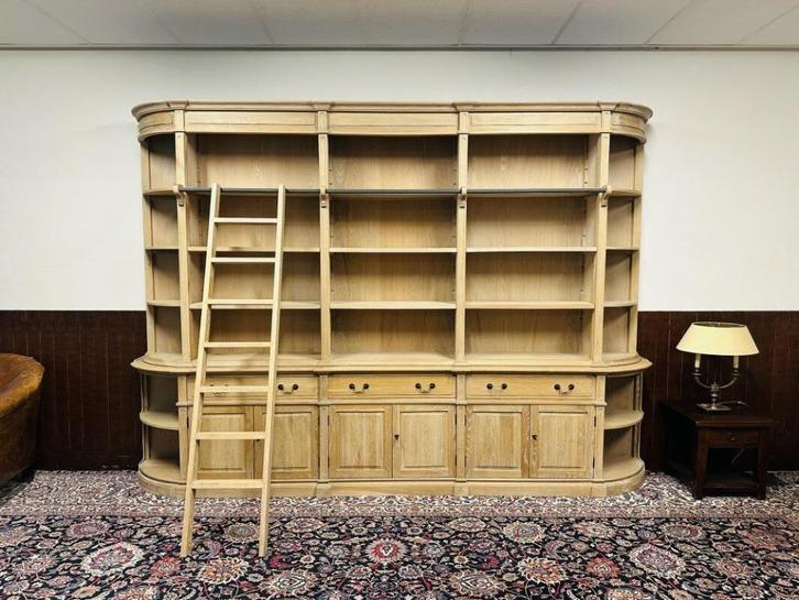 Landelijke Engelse Blank Eiken Bibliotheekkast, Antiek en Kunst, Antiek | Kantoor en Zakelijk, Ophalen of Verzenden