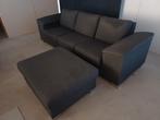 Gratis af te halen Grijze stoffen 3 zit met poef., Ophalen, Zo goed als nieuw, Stof
