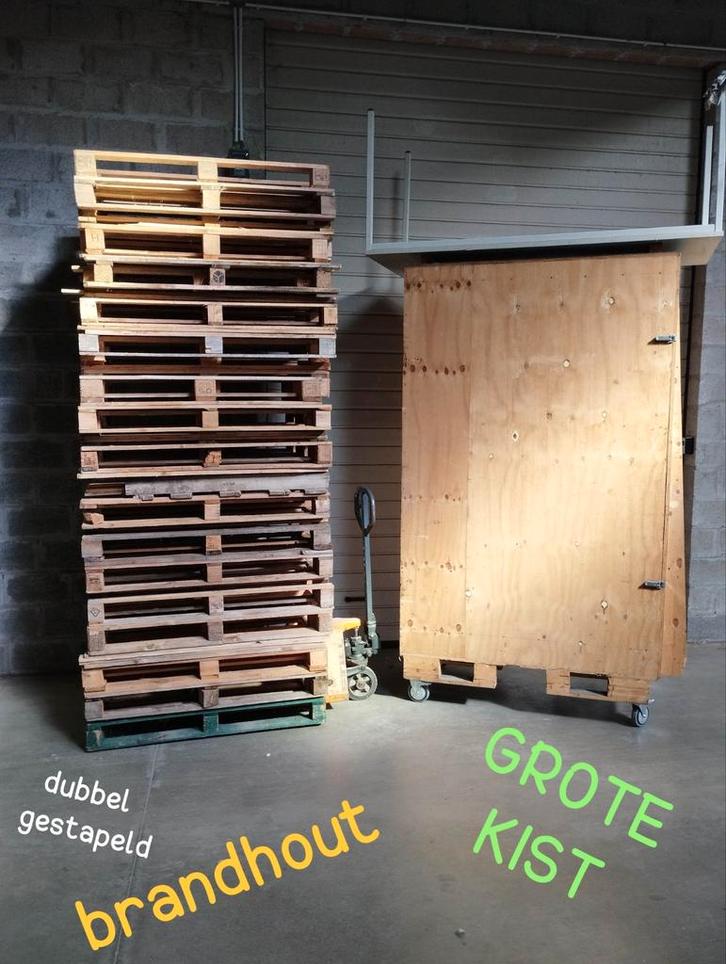 Hout - brandhout - kist - transport, Doe-het-zelf en Bouw, Hout en Planken, Zo goed als nieuw, Ophalen