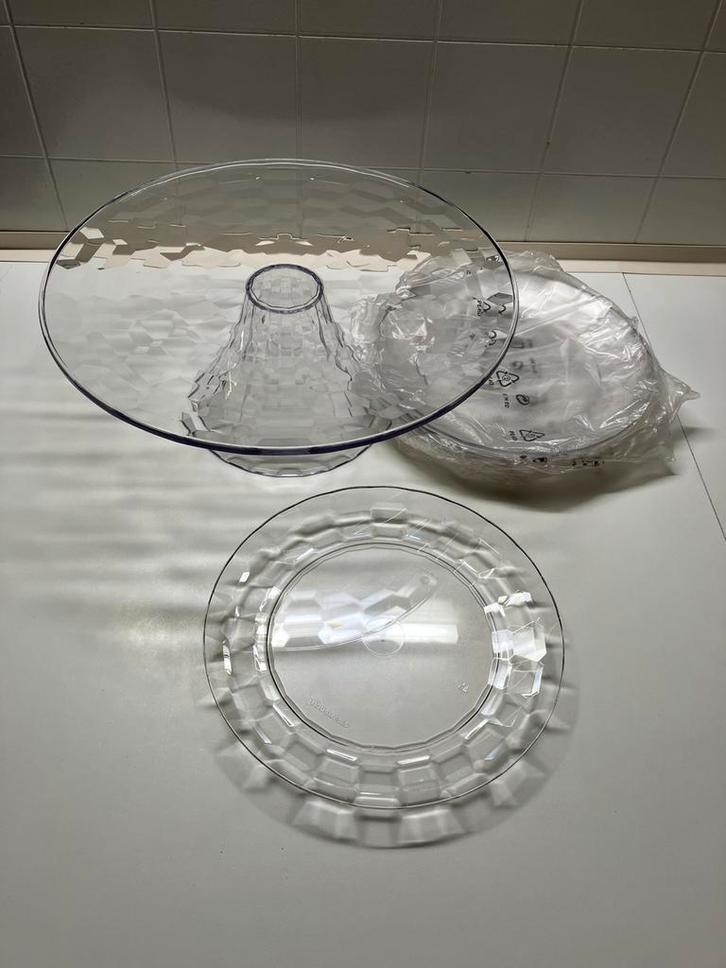 Tpw taartschaal en 6 bordjes, Huis en Inrichting, Keuken | Tupperware, Nieuw, Schaal, Ophalen of Verzenden