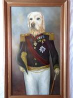 Schilderij : Hond in uniform, Antiek en Kunst, Kunst | Schilderijen | Modern, Ophalen