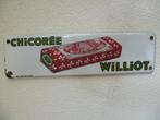 EMAILLE RECLAMEBORDJE"CHICOREE WILLIOT"UIT JAREN 30, Ophalen of Verzenden, Gebruikt, Reclamebord