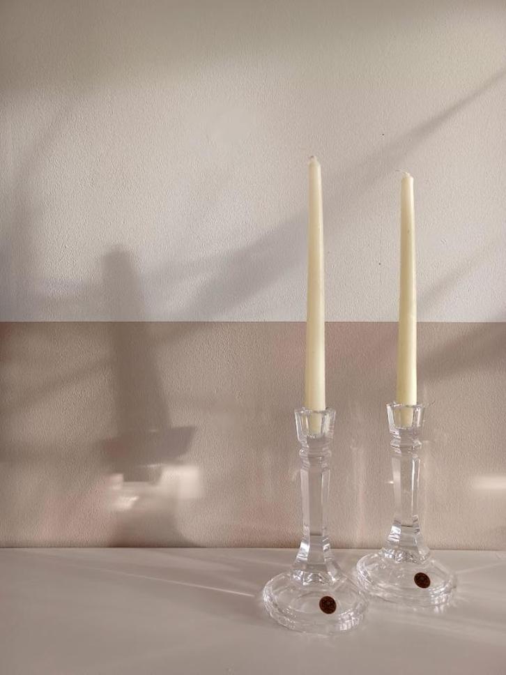 Italiaanse vintage loodkristallen kaarsenhouder. RCR Italia., Antiek en Kunst, Antiek | Glaswerk en Kristal, Ophalen of Verzenden